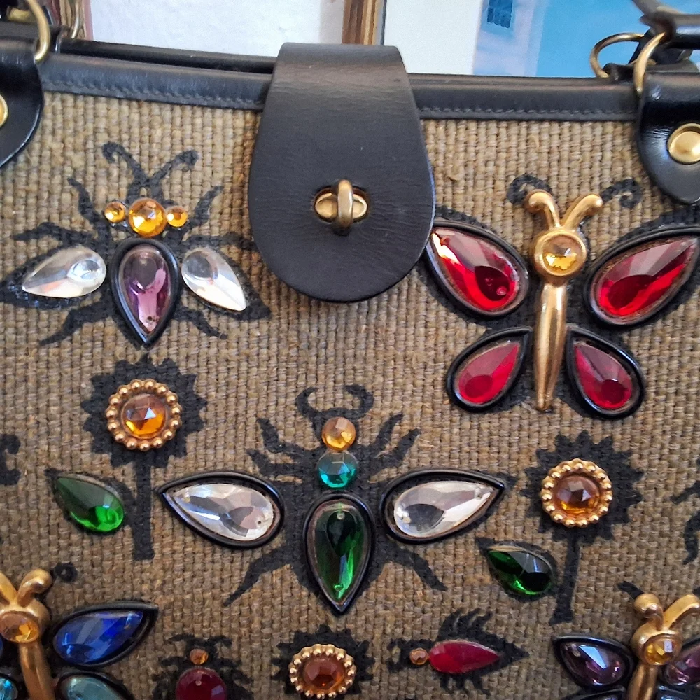 RARE.Near Mint Enid Collins of Texas  Gltterbugs Tote 1966 NWOT. Free Shipping - Picture 2 of 12